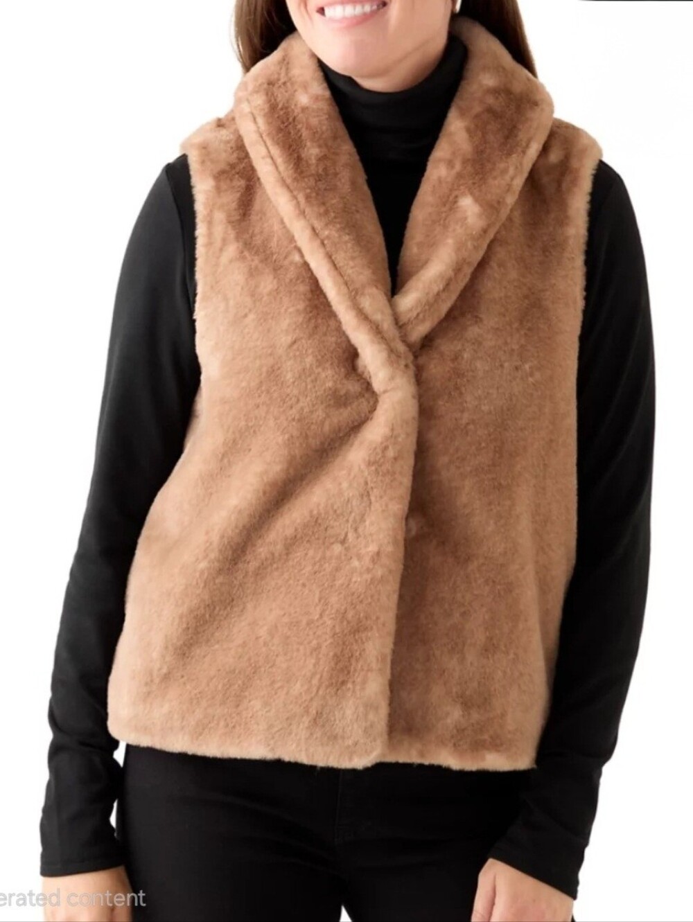 Crown & Ivy Petite Faux Fur Vest
